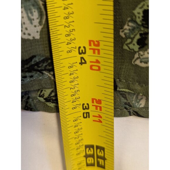 Floral Green Long-Sleeve Dress By Time And Tru M Size Made Of Polyester For Wome - Picture 7 of 8